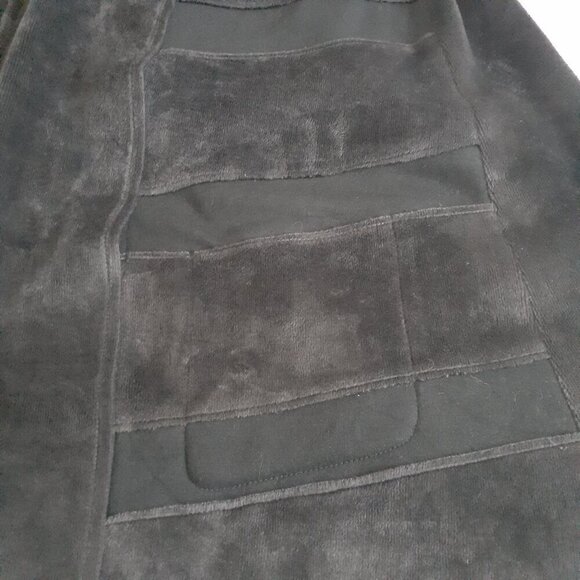 Habitat Women's Size M Charcoal Gray Mixed Media Soft Open Tunic Pockets Vest - Picture 8 of 9